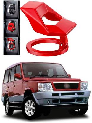 PRTEK Car Engine Start Button Protective Cover， Car Key Cap Cover Push Start Car Accessories (RED) A143 Engine Start/Stop Button