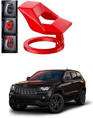 PRTEK Car Engine Start Button Protective Cover， Car Key Cap Cover Push Start Car Accessories (RED) A06 Engine Start/Stop Button