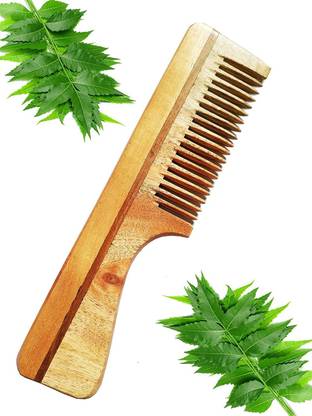 dhriyag Pure Neem Wood Comb For Women, Men and Kids | Hair Growth and Hair Fall | Model 3 | Thin/Wide Teeth | Anti Dandruff