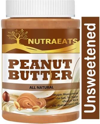 NutraEats Nutrition 100% All Natural Peanut Butter (Crunchy), 907g (Unsweetened, Non-GMO, Gluten Free, Vegan) Premium(130)