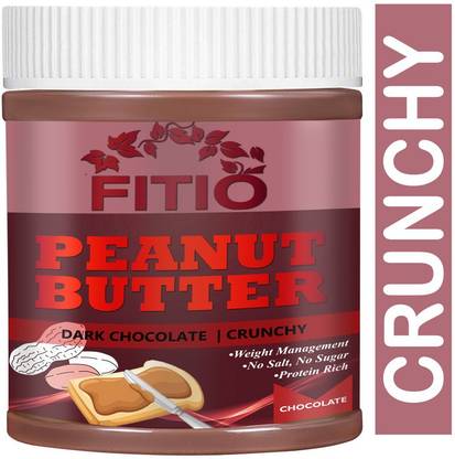 FITIO Nutrition Crunchy Ultra Peanut Butter | Dark Chocolate Ultra Peanut Butter with High Protein & Anti-Oxidants (110)