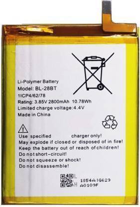 Lapvious Mobile Battery For  Tecno Tecno WX4 BL-28BT - 2800 mAh