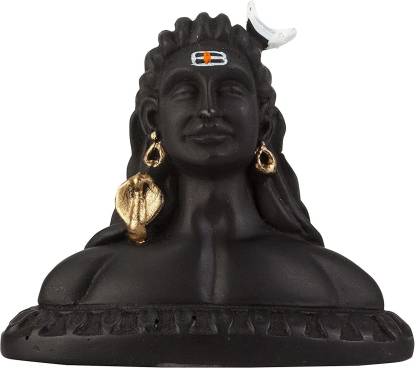 AVIGHNA Adiyogi Shiva Idol Statue for Home Office Décor and Car Dashboard. Mahadev/ Shankara Idol Murti. Black ,4 Inches Decorative Showpiece  -  16 cm