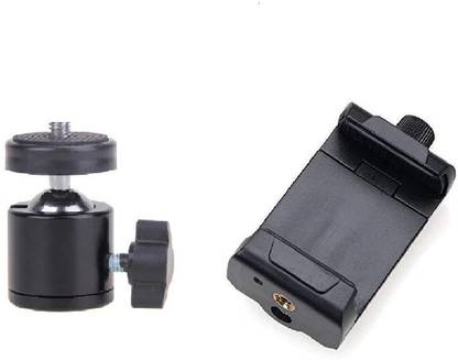 Aklin Boky Ball Head + Screw Lock Mobile Holder, Supports Up to 1500 g Tripod Ball Head, Tripod Bracket