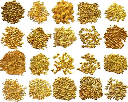 jasol Golden Beads for Sarees kuchu Making Jewellery Making Crafts CCB Beads for sillk Threads Pack of 20 Pices Various Sizes Bead