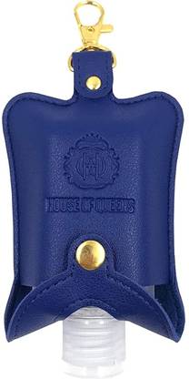 House of Queens PU Leather Hand Sanitizer Holder Keychain With Empty Refillable 60 ml Bottle