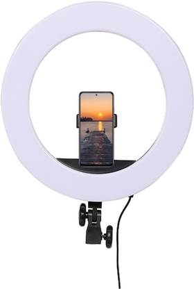 Alchiko New Premium HQ-14 Inch LED Ring Light Compatible With All Smartphones & Cameras, For Live Streaming, Make up, Video Call, Video Conference 17 lx Camera LED Light