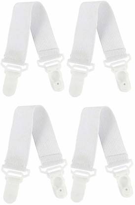 House of Queens Mattress Corner Clips 3 Way Fitted Bedsheet Fastener Suspenders Grippers for Mattress Covers Sofa Cushion Bedsheet Tucker Bedsheet Gripper Holder Clips Bed Sheet Organizer Suspender for King Size, Queen Size, Single and Double Beds Nylon Cloth Clips