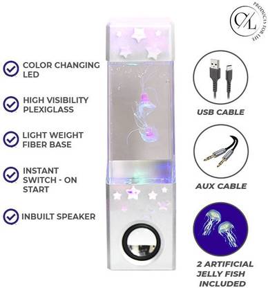 OneLife Multicolor Jellyfish Water Lamps | Calming Anti-Anxiety Visual Delight Mood lamp | Fantasy Jellyfish Lamp with 5 Colour Changing LED Sensory Light Effects | Inbuilt Bluetooth Speaker