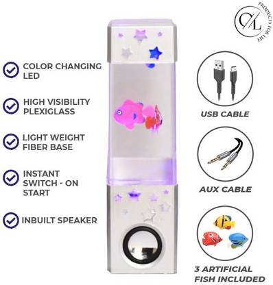 OneLife Multicolor Aquatic Fish Water Lamp | Calming Anti-Anxiety Visual Delight Mood lamp | Fantasy Water Fish lamp with 5 Colour Changing LED Sensory Light Effects | Inbuilt Bluetooth Speaker