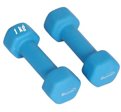 Sapphire Dumbbells Available in Weights - 1kg Set of 2 pcs for Home/Gym Use Fixed Weight Dumbbell