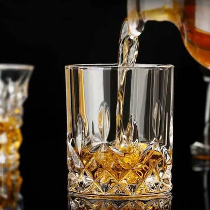 Adhunyk (Pack of 6) Glasses Set 220 ml Bar Glass for Drinking Glass Set Whisky Glass