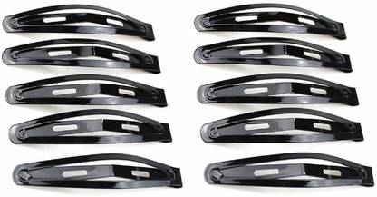 A. R. TRADING | TIC TAC CLIP | LONG OVAL SHAPE | LARGE SIZE - 6 CM | MADE OF METAL | BLACK COLOR | GLOSSY FINISH | CLASSIC HAIE PIN Tic Tac Clip