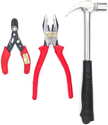 Globus 878 HOME TOOL KIT SET/3.8"COMBINATION PLIER & WIRE CUTTER 5" Curved Claw Hammer