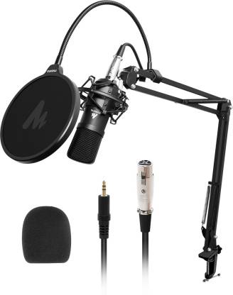 MAONO AU-A03 Condenser Microphone Kit Podcast Mic with Boom Arm Microphone Stand (Black)