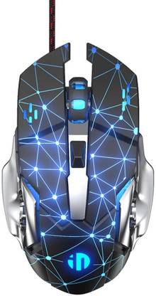 INPHIC PW2 Wired Gaming Mouse 4000DPI 6 Buttons USB Wired Mouse Mute Buttons with 6 Colors LED Backlight The King Nebula Design Gaming Mouse - King Nebula Wired Ambidextrous Optical  Gaming Mouse