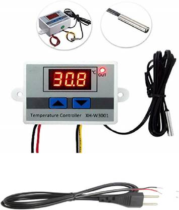 INDOUS Electronics W3001 Digital LED Temperature Controller 220V AC 10A And 2 Meter Power Cable Multipurpose Controller