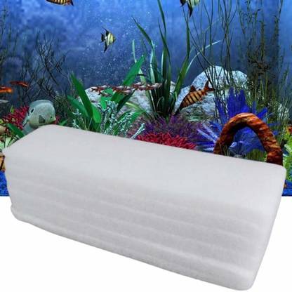 COCOMELON Aquarium Filter Sponge Sheet for Fish Tanks Suitable for All Top Aquarium Filter, Best Accessories in Its Class White (Set of 6) Sponge Aquarium Filter