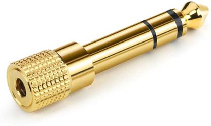 spincart Golden Headphone Adapter 3.5mm Female to 6.35mm Male,1/4 inch to 1/8 inch Stereo Aux Jack Headphone Adapter Gold Plated 6.35mm to 3.5mm Jack Converter for Digital Piano, Guitar, Microphone Phone Converter