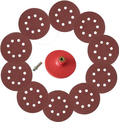 DUMDAAR 5inch Backing pad with 1pc Adapter and 10pc Sand Paper Wood Polisher
