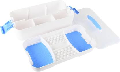Finedecor Adjustable Chef Tool Box with Removable Tool Tray With Small & Large Tools Organizer Space, Heavy Duty Tool Box with Nozzle Holder - FD 3438 Hand Tool Kit