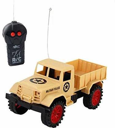 Curio Trail Remote Control Military Jeep, 1 X Rc Military Truck Toy 1 X Remote Controller, Brown