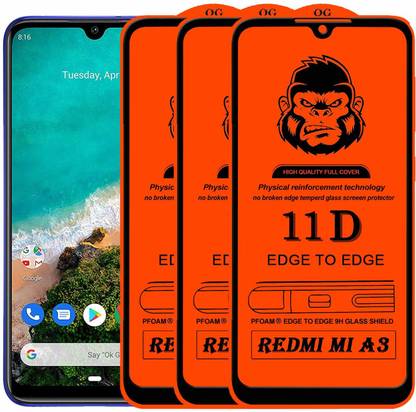 Gorilaorginal Edge To Edge Tempered Glass for : REDMI MI A3