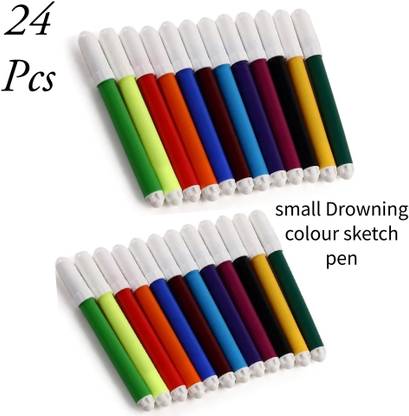 D INSTA ROCK Multi color drawing 12 shades color sketch pen, Drawing Sketch, multi color sketch and doms sketch pen for children art Round shape Nib Sketch Pens