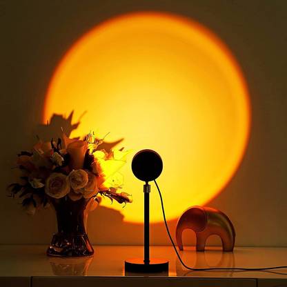 TechBlaze Sunset Projection Lamp Acrylic Anti-Drops Lens 180 Degree Rotational Floor Table Rainbow Lamp LED Modern Night Light Projector with USB Cable for Living Room, Bedroom Décor, Photography Table Lamp