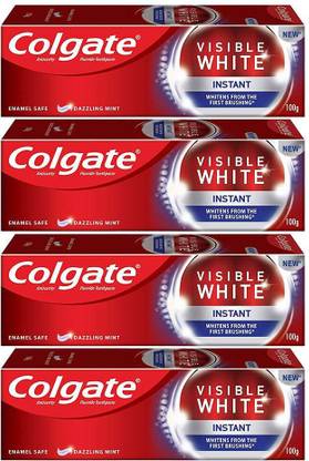 Colgate Visible White Instant Toothpaste, 100gm (Pack of 4) Toothpaste