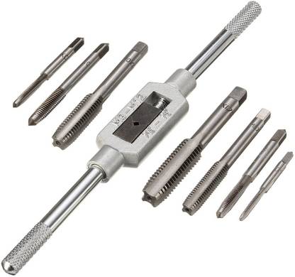 A&S TOOLSHOP 8pcs/Set M3-M12 1/16"-1/2" Tap Handle Reamer Wrench Set Die Metric HSS Thread Repair Tool Single Sided Combination Wrench