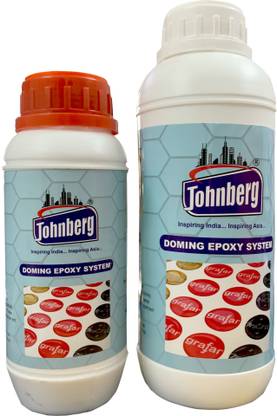 Johnberg Epoxy doming resin for flexible dome sticker| Doming resin | Flexible Epoxy resin system| Doming sticker | Clear Doming Resin | - (900 gm. Resin + 320 gm. Hardner)