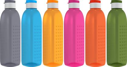 G-PET Polypropylene Bottle set, 1 Litr (Set Of 6, Orchid-Multicolor) 1000 ml Bottle