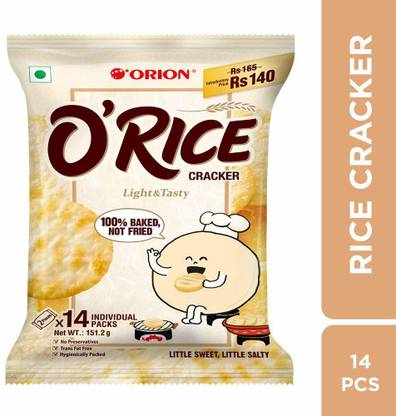 ORION O'rice Cracker - Premium baked Korean snack, 151.2 g (Pack of 1) Cracker