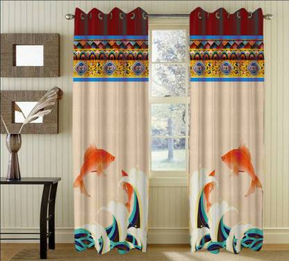 ftci 209 cm (7 ft) Window Polyester Curtain (Pack Of 2)