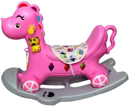baby tone B.T 2 in 1 Baby Horse Rider-Kids Ride On Push Car Toy Car Rider Babies Toy Toddler Baby Rocker seat Toys 1-3 Years Old Child - Indoors and Outdoors Kids Made in India Suitable for Boys & Girls Rideons & Wagons Non Battery Operated Ride On (PINK)