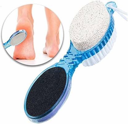 EVERSHINET 4 in1 Pedicure Tool for Rough & Dry Feet Dual-Sided with Pumice Stone Soft Brush