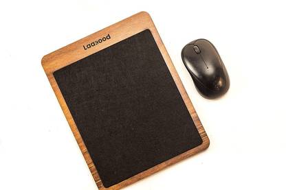 LAAKOOD Premium Square Wooden Mouse Pad for Laptop/Computer Non Slip Base Dual Sided Mousepad