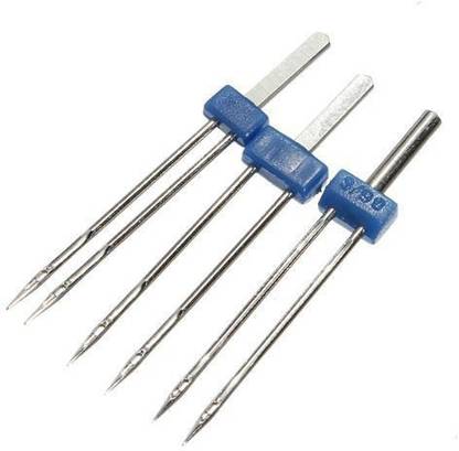 SYGA Set of 3 Twin Needles Pins Double Twin Needles Pins Sewing Machine Accessories Machine Sewing Needle