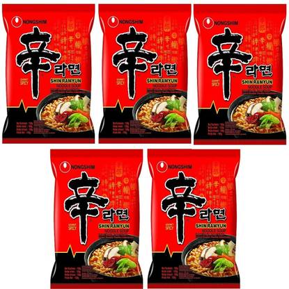 Nongshim Shin Ramyun Korean Style Instant Noodles 120gm*5GM(Pack Of 5) Instant Noodles Vegetarian
