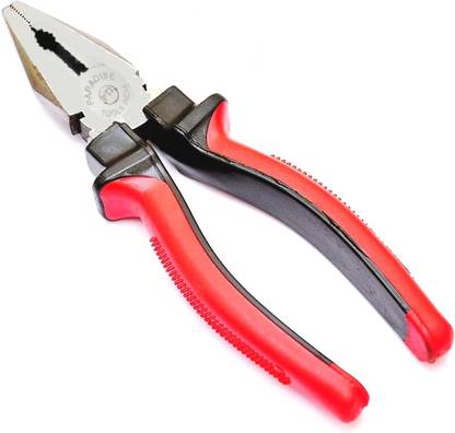 Paradise Tools India Multi Functional Professional Combination Plier with Anti Slip Handle (Red & Black) Lineman Plier