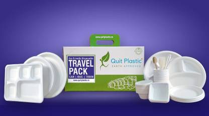 Quit Plastic QUIT PLASTIC TRAVEL PACK Plate, Bowl, Glass, Dish, Spoon Serving Set