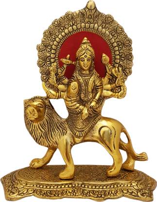 Divya Mantra Durga Idol for Home Puja Room Diwali Navratri Decor Pooja Mandir Decoration Items Living Room Showpiece Decorations Sri Sherawali Mata Temple Murti Idol Statue Show Pieces Decorative Showpiece  -  20.5 cm