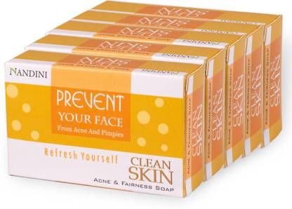 Nandini Clean Skin Acne and Fairness Soap, (Pack of )5