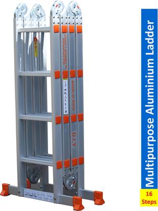 Flipkart SmartBuy Multipurpose 16Ft. (WITH SCAFFOLD PLATES & PLATFORM) Aluminium Ladder