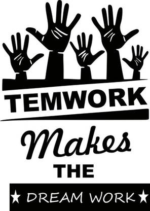 nirmal décor 91 cm Teem Work Sticker For Black Color Self Adhesive Sticker