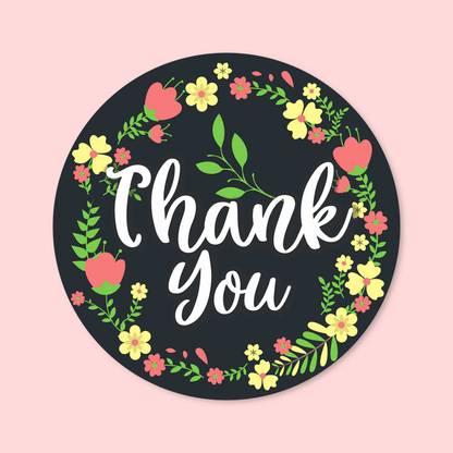 CLICKEDIN 5.08 cm Thank you stickers Self Adhesive Sticker