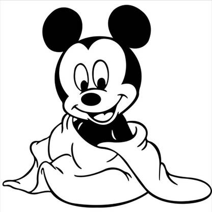 nirmal décor 91 cm Mickey Mouse Sticker For Creative Black color Self Adhesive Sticker