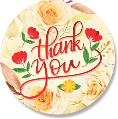 Rousrie 5.08 cm 2 Inch Thank You Colourful Round Stickers, Pack of 480 Stickers Self Adhesive Sticker