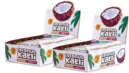 Sher Coconut Katli | Coconut Bars with Real Taste of Coconut | Nariyal Katli |Traditional Coconut Katli Bar | Coconut Slice Candy Bars - Pack of 2 Box